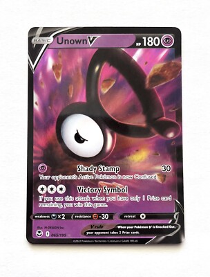 unown v pokemon card price Unown V 065/195 Ultra Rare Silver Tempest Pokemon Card NM