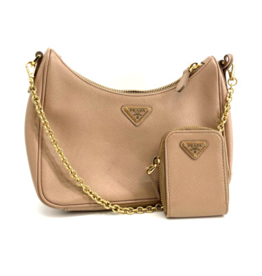 Authentic Prada Re-Edition 2005 Saffiano Leather Shoulder Bag with dustbag
