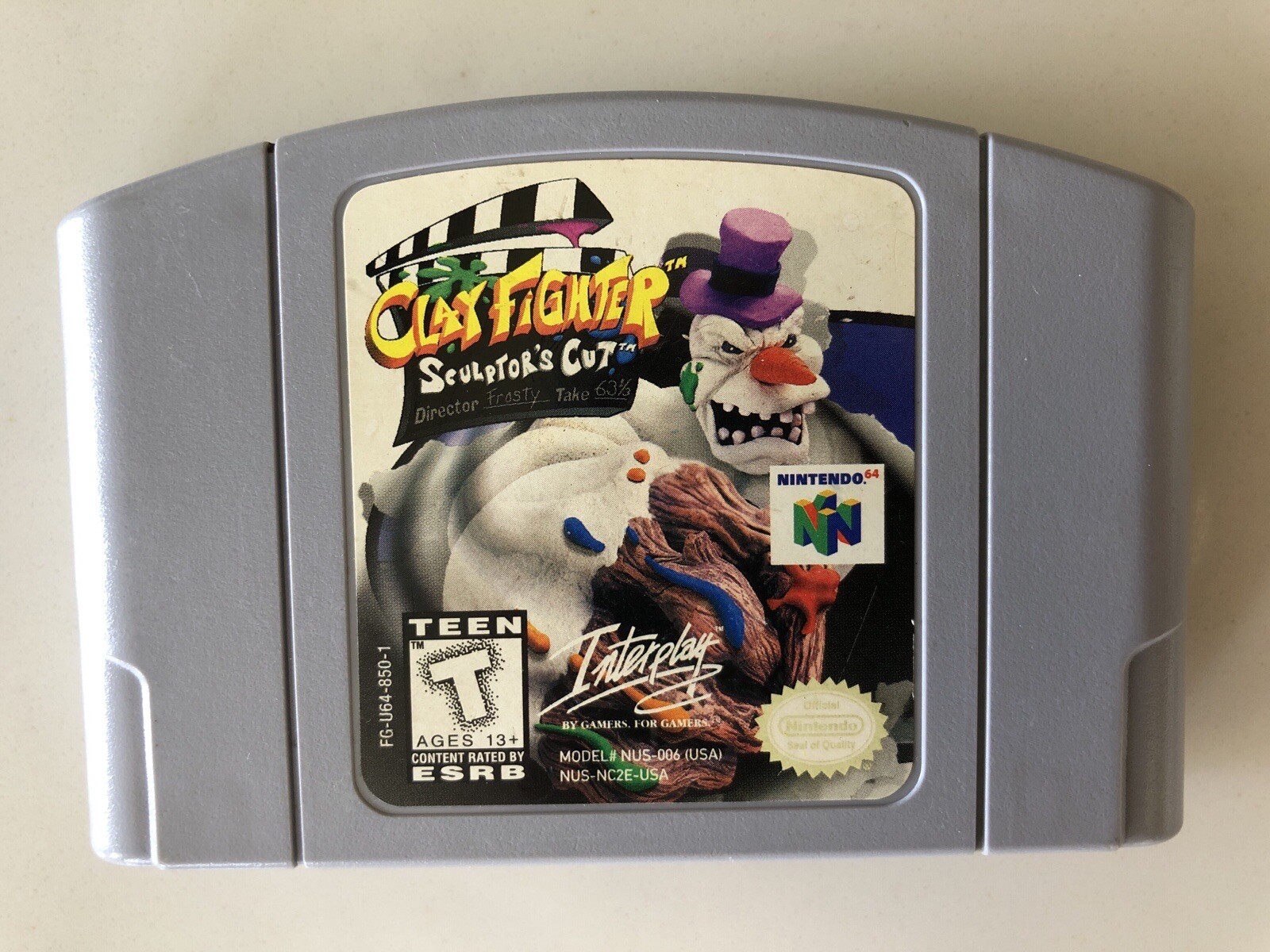 ClayFighter Sculptor's Cut n64 Tested Authentic Nintendo 64 Clay