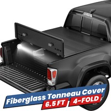 6.5ft Fiberglass Hard 4-fold Truck Bed Tonneau Cover For 2007-2026 Toyota Tundra