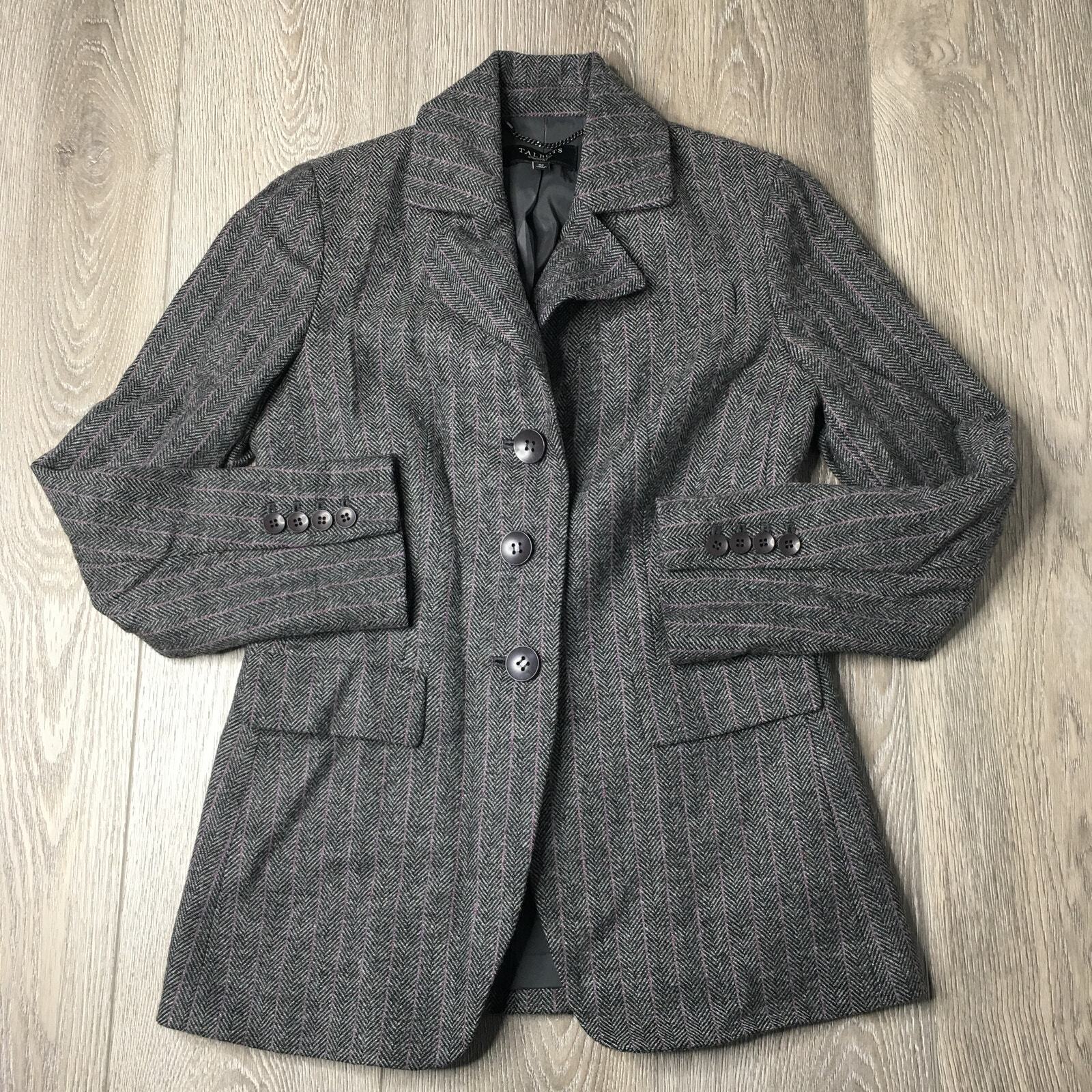 Talbots Single Breasted Lined Herringbone Wool Bl… - image 1