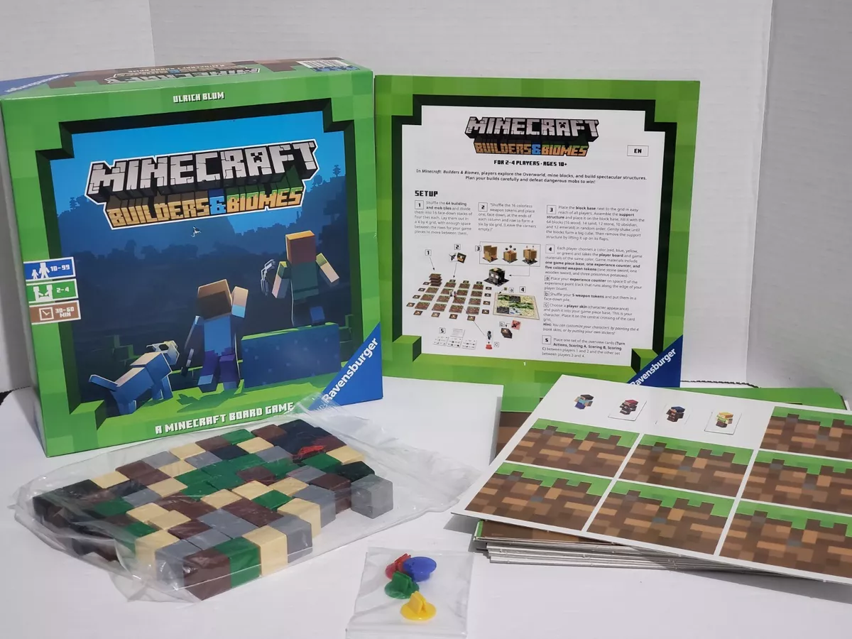 Ravensburger Minecraft: Builders & Biomes Strategy Board Game Family 2-4  Players