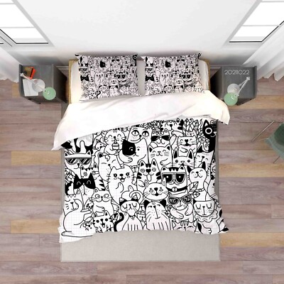 3D Graffiti Car Hand Drawn Quilt Cover Set Bedding Sets Pillowcases 64