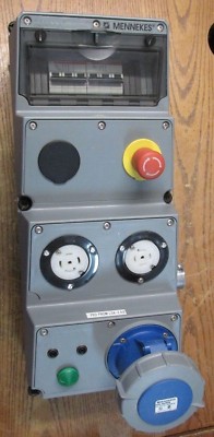 Mennekes AMX4A-944478 3 Twist Lock Outlet Distribution Box 5 Prong Shut Off
