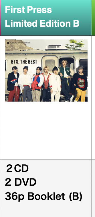 BTS THE BEST Limited 1st Edition A. B. C. Normal .FC