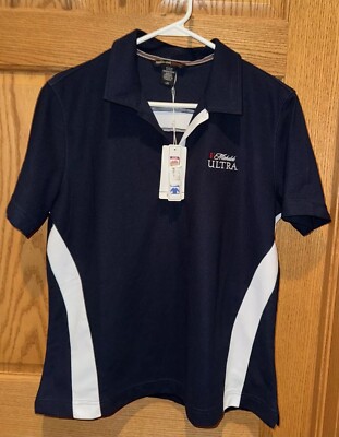 Women s Michelob Ultra Polo Golf Shirt North End Sport Size Lg Navy Blue