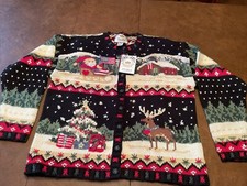 Vintage Tiara International Button Front Sweater Size L/G Brandnew