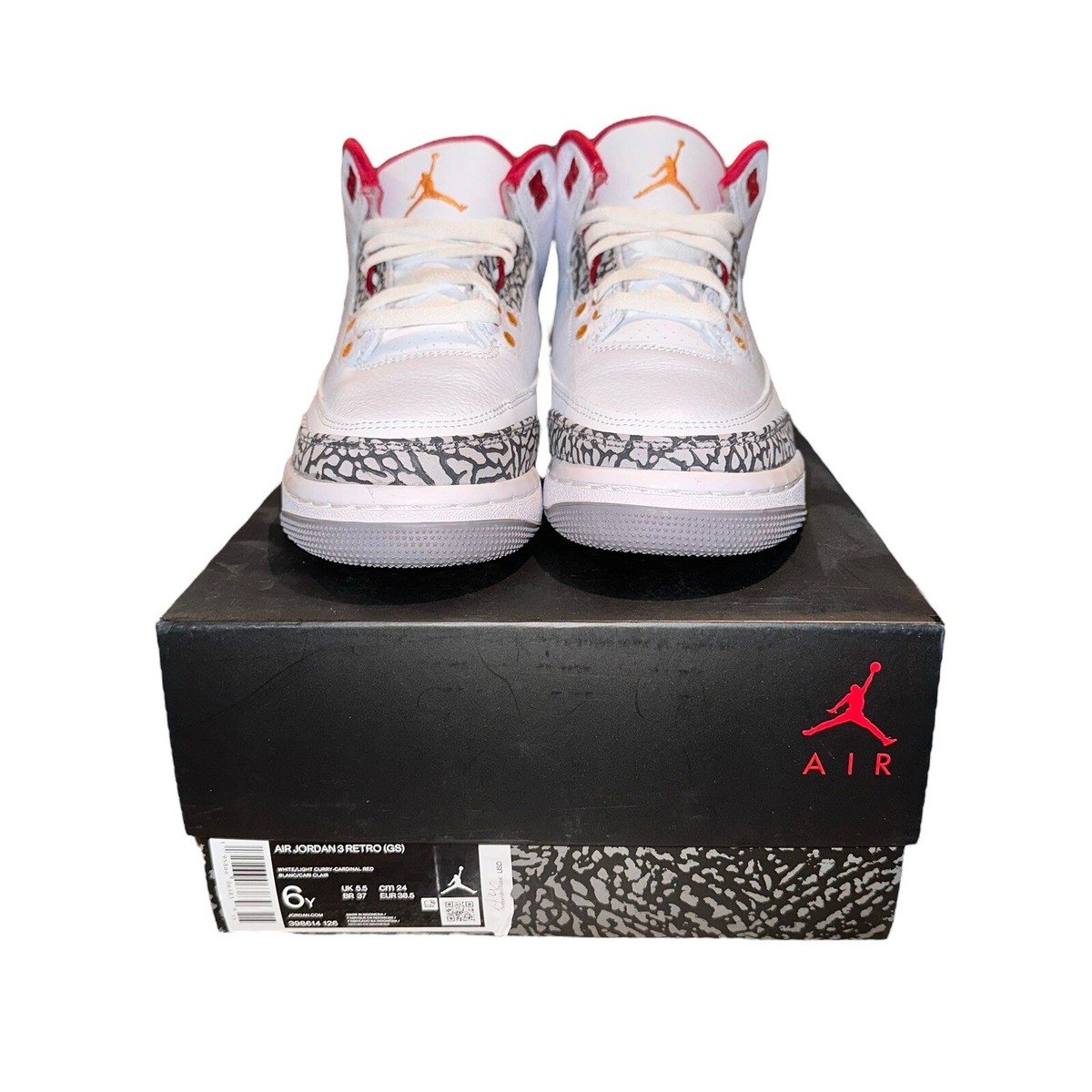 Air Jordan 3 Retro (GS) SZ 6Y Cardinal Red 398614-126 | eBay