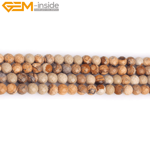 Natural Picture Jasper Stone Loose Beads Faceted For Jewelry Making strand 15" - Picture 29 of 43
