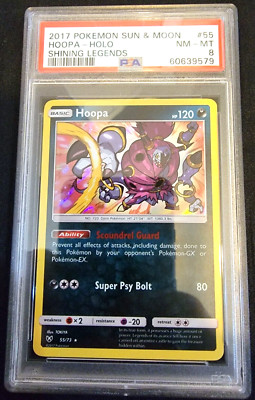 Holo Foil Hoopa # 55/73 Shining Legends Set Pokemon Trading Cards PSA 8 ...