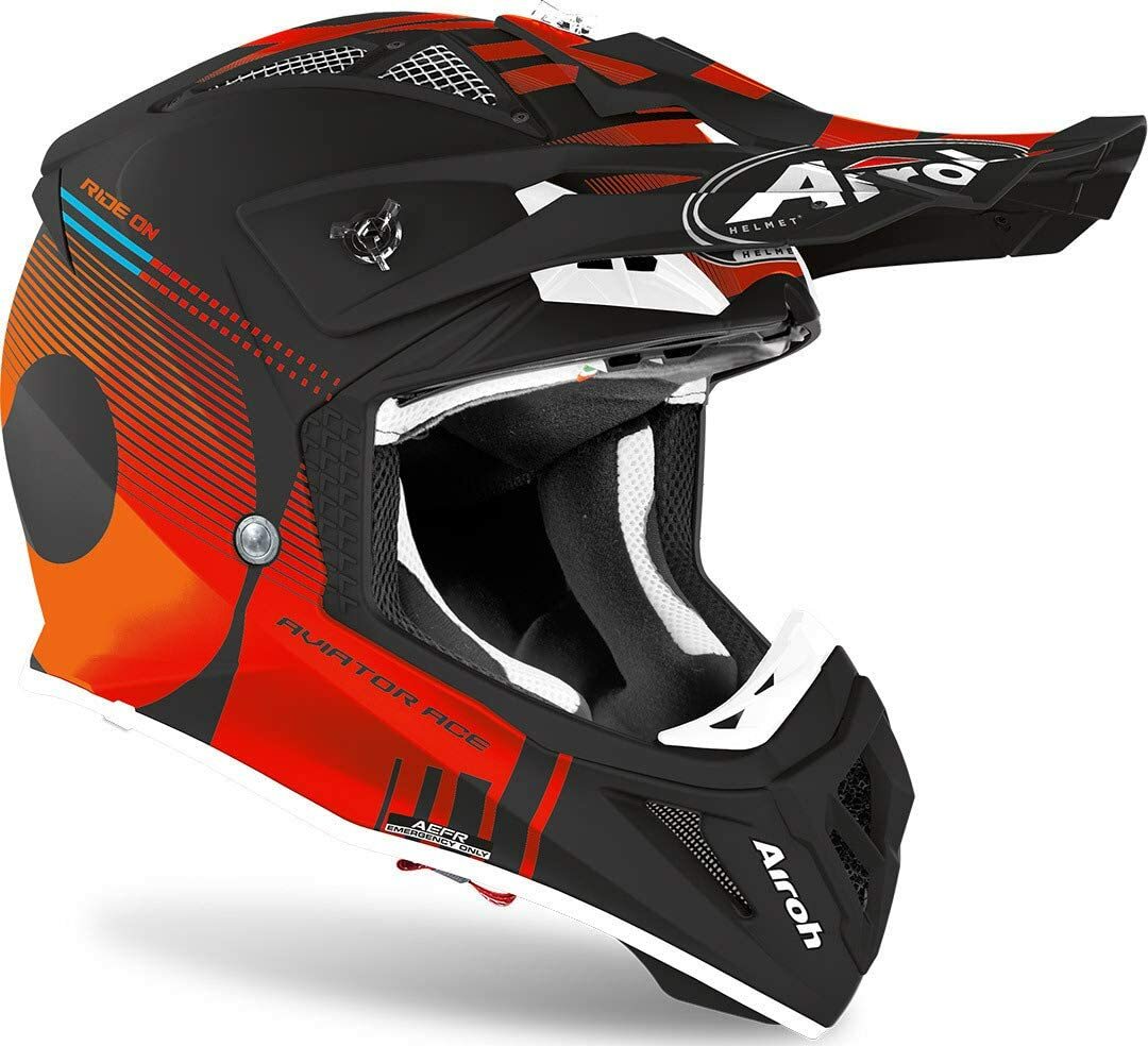 CASCO CROSS AIROH AVIATOR ACE NEMESI ORANGE MATT TAGLIA S