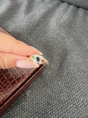 Vintage Gold Ring ruby/emerald/sapphire
