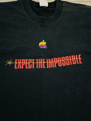 Vintage Apple Macintosh Mission Impossible Promo 1996 Tee Black T 