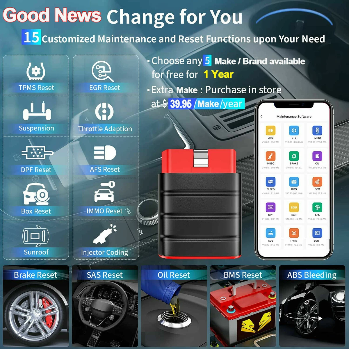 Thinkdiag Car OBD2 Code Reader ALL System Diagnostic Scanner Tool 