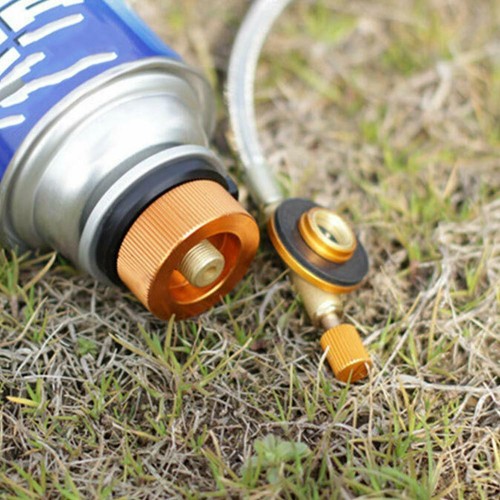Camping Stove Butane Gas Adapter Fuel Canister For Long Gas Tank Metal