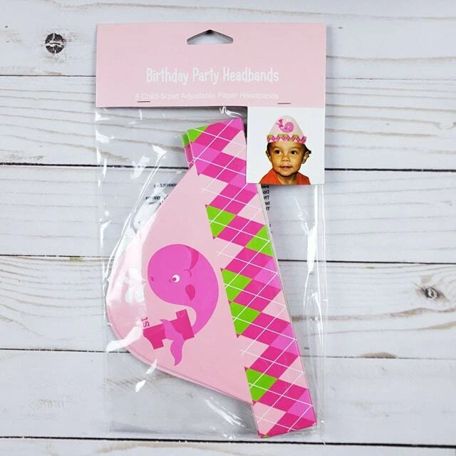 PACK OF 3 FIRST BIRTHDAY OCEAN PREPPY GIRL PARTY HEADBANDS, 24-Count TOTAL  - Image 4 of 4