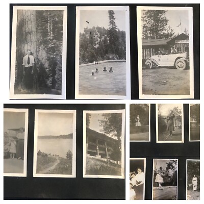 Antique 1910s - 20 Little Bear Lake Arrowhead Calif Original Historic Photos Lot