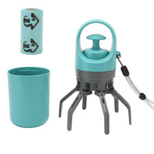 Dog Pooper Scooper with Built in Poop Bag Dispenser Portable and Lightweight