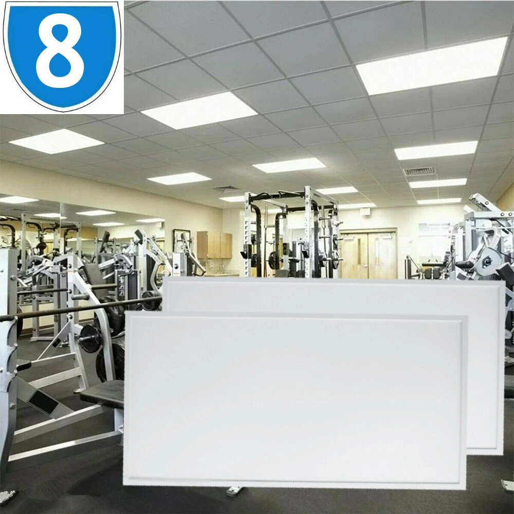 8x 80W LED 1200 x 600 Suspended Ceiling Tile Bright Panel Light Office Shop Bar