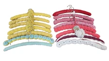 Lot of 15 Vintage Knitted and Crocheted  Wooden Yarn Covered Clothes Hangers