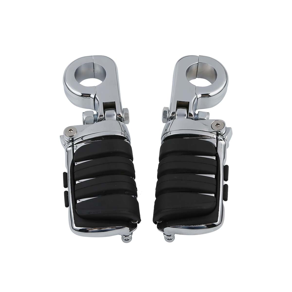 MACHSWON 2-Piece Foot Peg Mount Clamps – Chrome Metal Highway Peg