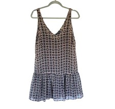 ASTR THE LABEL Tiered Mini Sheath Dress All Over Tribal Print Womens Medium