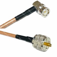 USA-CA RG400 BNC MALE ANGLE to PL259 UHF Male Coaxial RF Pigtail Cable