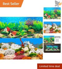 Fish Tank Background PVC 20x48 Inch Dual-Sided River Lake Decor Aquarium