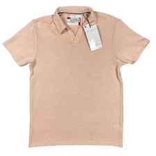 Ike Behar Johnny Polo Knit Shirt Mens Small Peach Parfait Vacation Luxury