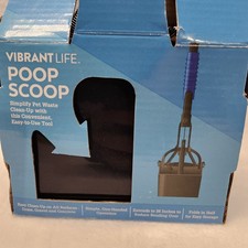 Vibrant Life Dog Poop Scoop, One-handed Squeeze Trigger, No Bending, Extends 26"