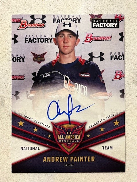 ANDREW PAINTER 2021 Bowman Draft Under Armour All-American game certified AUTO
