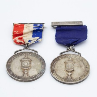 Pair Sterling Silver Metropolitan Shooting Medals 1911 1912 Wandsworth M Andrew