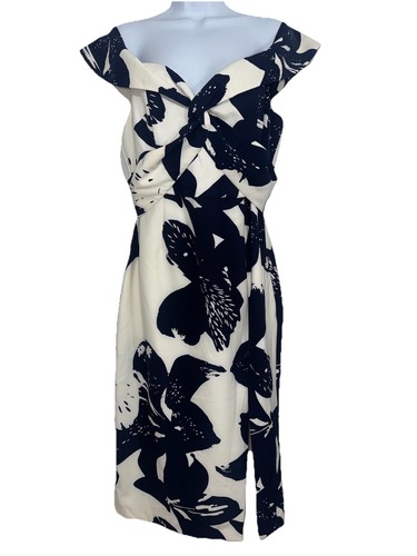 NWT Bardot Botanica Dress Camilla Navy Off The Shoulder Midi Women Size 10