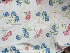 ""BLUE AND PINK FLOWERS DESIGN - VINTAGE TABLECLOTH""  50 X 58 - SPRING & SUMMER