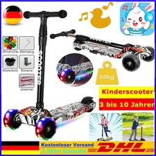 Roller Kinder f. 3–12 Jahre LED Räder Kinderroller Scooter Tretroller Cityroller