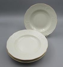 Rosenthal Germany Sanssouci Ivory GOLD BAND Rim Soup Bowls - Set of Four