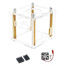 Acrylic Enclosure Clear Shell Cover W/ Cooling Fan For Orange Pi Zero 3 Replace