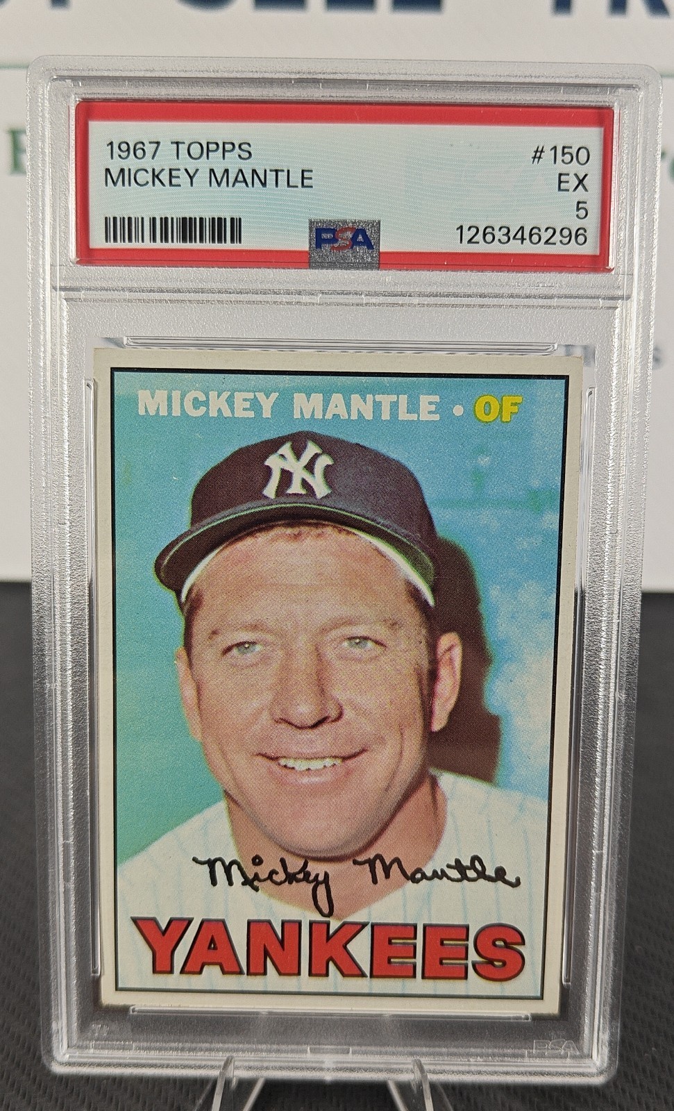 1967 Topps Mickey Mantle #150 PSA 5 EX New York Yankees HOF Vintage Icon