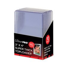 Ultra PRO 3"x4" 10 Count Super Thick 200PT Toploaders Rigid Card Clear Protector