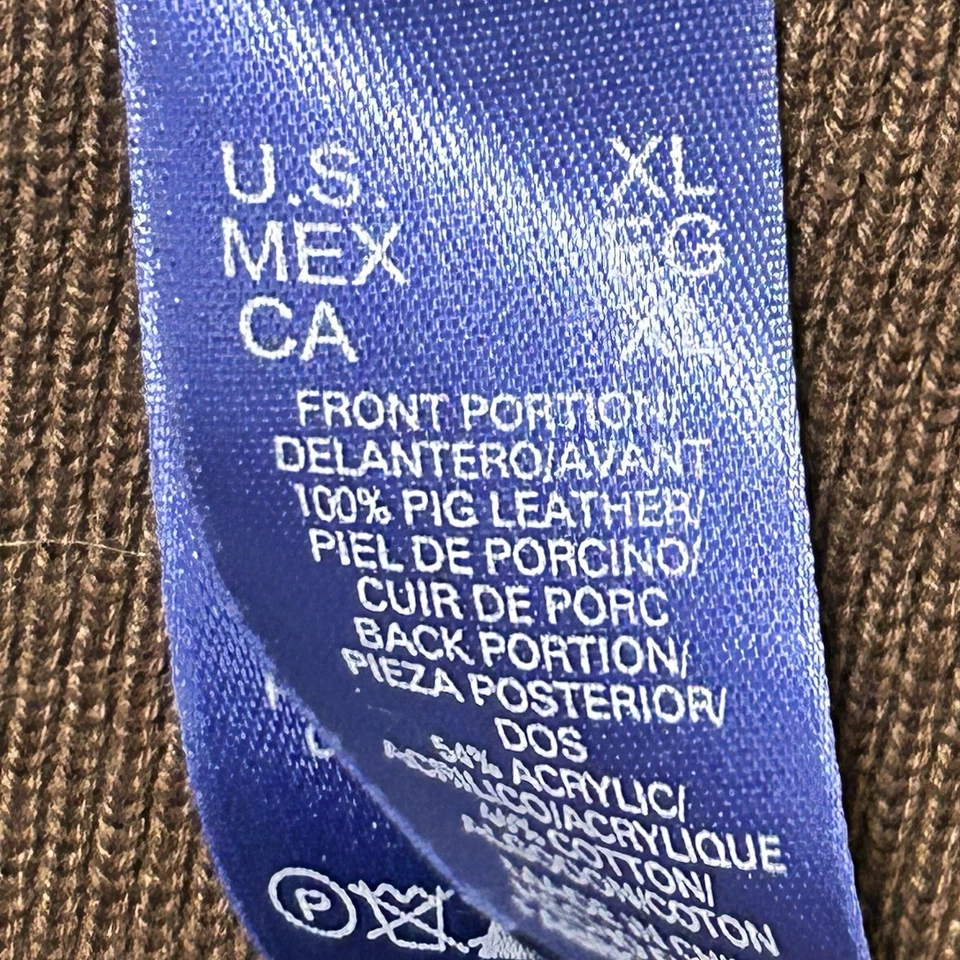 Chaleco JH Collectibles Cuero y Tejido Marrón Occidental Boho Azteca Corbata Frontal Talla XL Foto 3 de 4