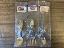 Reed  Barton Silverplate Safari Monkey Parrot Giraffe Fork Spoon New Sealed