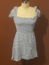 Reformation Orangerie Style Dress Size Small Mini Women’s Blue Square Neck