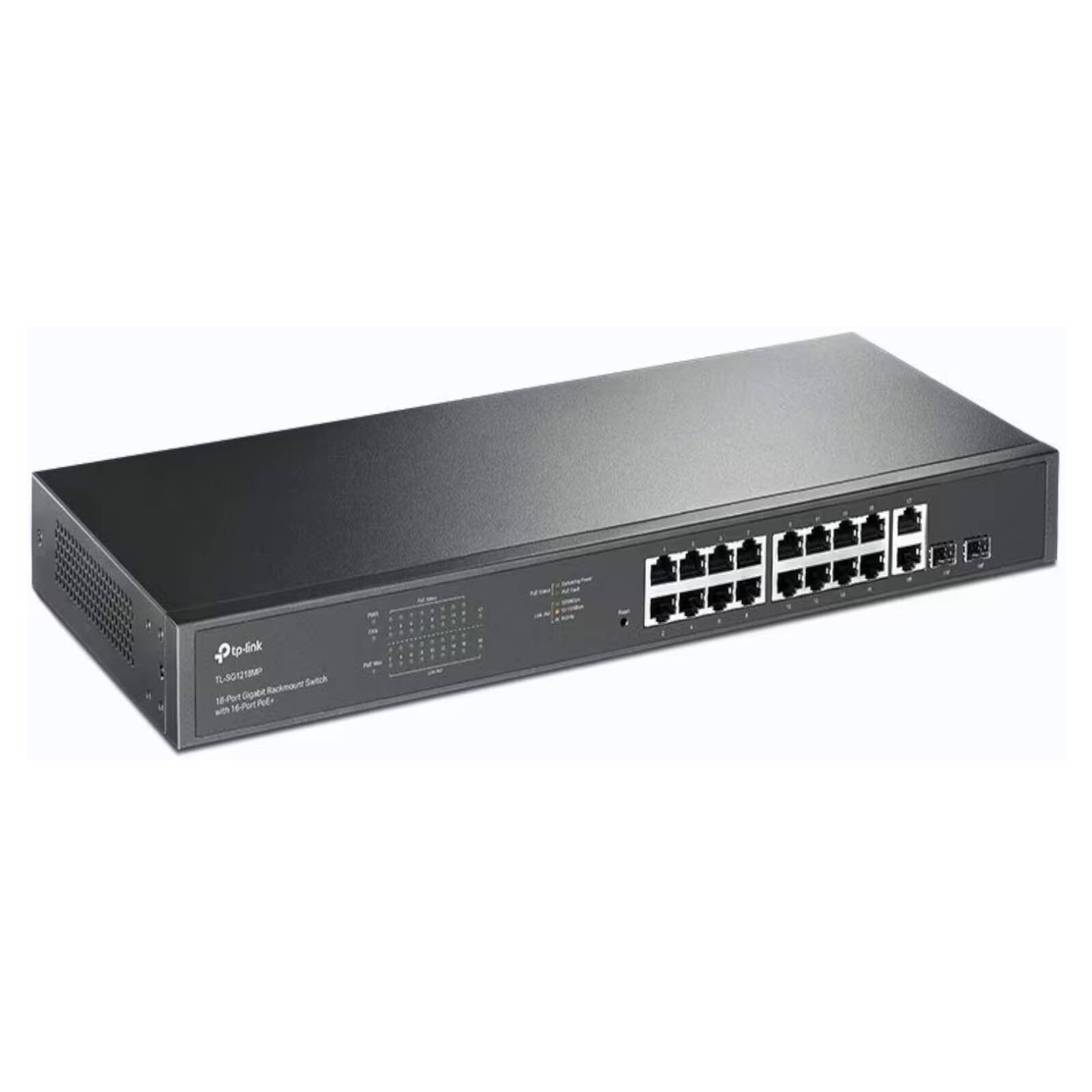 TP-LINK 18-Port Unmanaged Gigabit PoE+ Rackmount Switch, 16-Port PoE+, 2 SFP Por