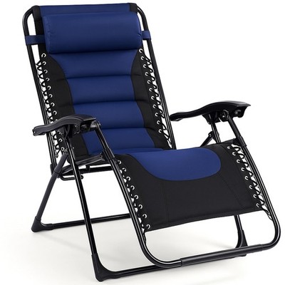 Best Backyard Expressions Deluxe XL Padded Recliner Zero Gravity Chair Ergonomic