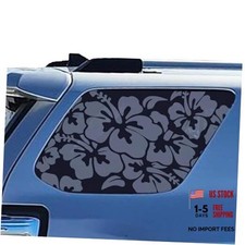 2pcs 42x90cm Universal Rear Side Window Hibiscus Flowers Decal Sticker for