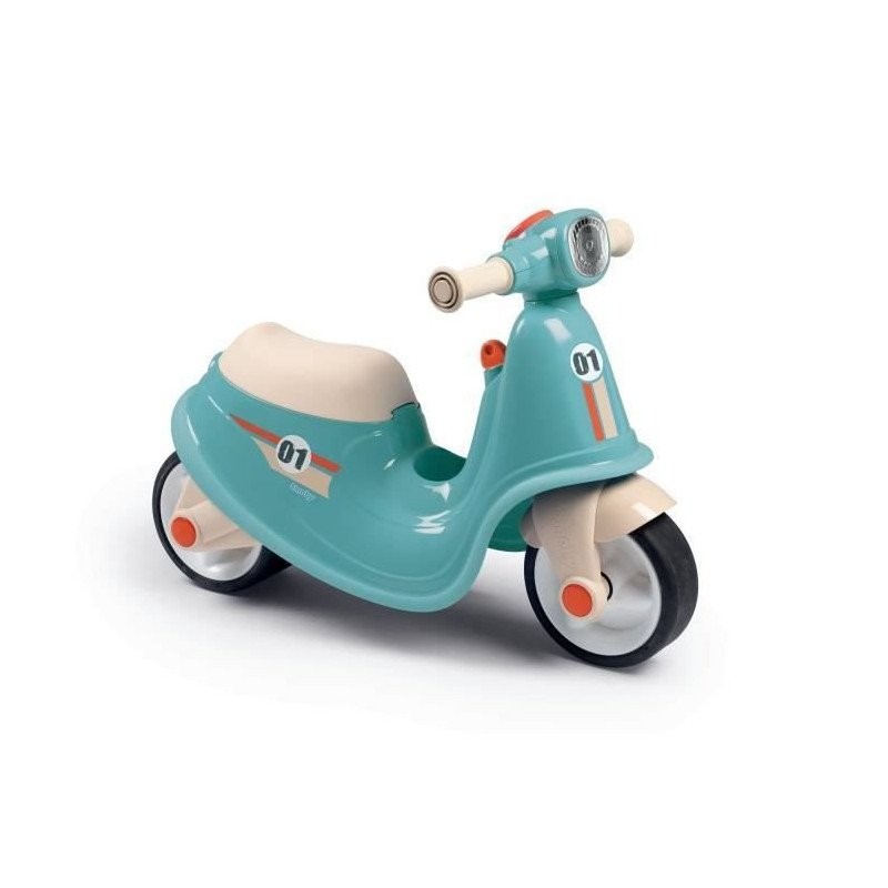 Scooter bleu Smoby porteur enfant pour balades en plein air