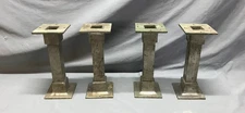 Set 4 10" Tall Thick Nickel Brass Shelf Support Legs Candle Holders VTG 1054-25B