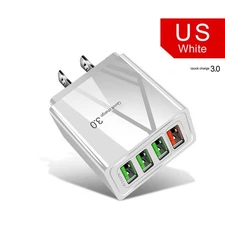 4-Port USB Wall Charger – Quick Charge 3.0 Multi-Device Fast Charging Adapter – 
