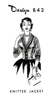 Knitted Jacket Pattern 842 for Sizes 32-38 (Reprint)
