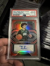 Jason Preston 2021 Prizm Draft Picks Basketball Red College Penmanship Auto /199